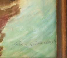 Iványi-Grünwald Béla (1867-1940): Ladikban. Pasztell, papír. 56x45 cm Dekoratív, üvegezett fakeretbe...