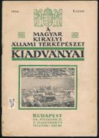 1934 A Magyar Királyi Állami Térképészet kiadványai, 1934. 1. szám. Kiadói tűzött papírkötés, kissé foltos, 24 p. + 1 (kihajtható áttekintőlap) t.