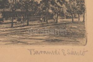 Baranski Emil László (1877-1941): Bazilika. Rézkarc, papír, jelzett, keretezve. 24x31 cm