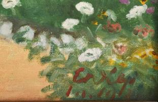 Erdélyi Béla (1891-1955): Hölgy virágok közt (Jakula Kálmánné, Neumayer Mária. Jakula Kálmán, Erédly...