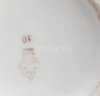 3 darab régi Zsolnay bögre, közte emlékpohár és 2 db szoknyás bögre, ritka mintával, jelzéssel, kis ...