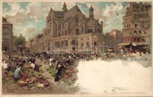 Paris Les Halles Litho