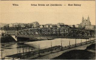 Vilnius, Wilna; Grüne Brücke mit Jakobkirche / Most Zielony / bridge and church