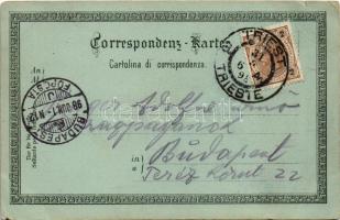 1898 (Vorläufer) Trieste, Trieszt; Miramar Castello, Sala del Trono, Scalone / castle interior. Ottm...