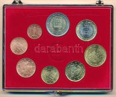 San Marino 2006-2007. 1c-2E (8xklf) forgalmi összeállítás műanyag dísztokban T:UNC San Marino 2006-2007. 1 Cent - 2 Euro (8xdiff) coin set in plastic case C:UNC