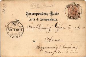 1894 (Vorläufer) Trieste, Trieszt; Municipio, Porto con faro / town hall, port. Karlmann & Frank...