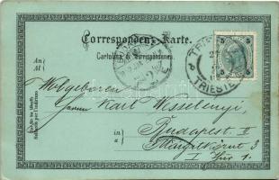 1902 Trieste, Trieszt; Palazzo del Lloyd e Municipale, Molo St. Carlo. Alessandro Levi Art Nouveau, ...