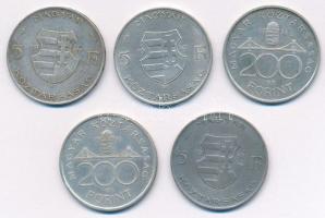 1947. 5Ft Ag "Kossuth" (3x) + 1993. 200Ft Ag "MNB" + 1994. 200Ft Ag "Deák&q...