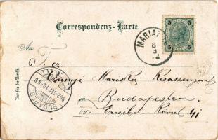 1902 Mariazell, Kirche, Sigmundsberg, Hochaltar, Gnaden Mutter. Art Nouveau, floral, litho (tears)