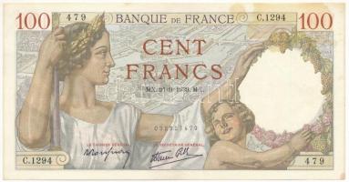 Franciaország 1939. 100Fr T:F France 1939. 100 Francs C:F