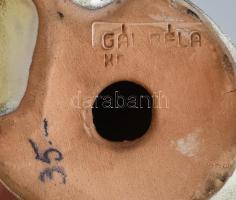 Gál Béla: Nyúl. Mázas kerámia, jelzéssel, hibátlan, m: 12,5 cm