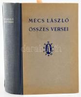 Mécs László összes versei 1920-1940. Bp., 1942, Athenaeum, 760 p. Második kiadás. Kiadói félvászon-kötés, a gerincen kis sérüléssel, a hátsó borítón kis folttal. Mécs László (1895-1978) premontrei szerzetes, költő által aláírt példány!