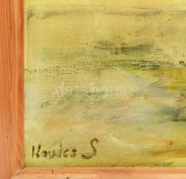 Kovács S jelzéssel: Csendélet. Olaj, farost. Fakeretben. 50×40 cm