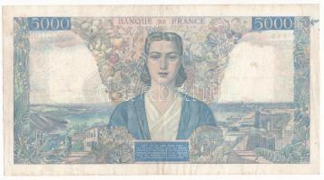 Franciaország 1945. 5000Fr T:F tűlyuk.
France 1945. 5000 Francs C:F pinholes