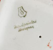 Drasche (Kőbányai) porcelán bagoly, kézzel festett, jelzett, hibátlan, m: 7 cm