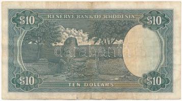 Rodézia 1976. 10$ T:F kis szakadások 
Rhodesia 1976. 10 Dollars C:F small tears
Krause 33.b