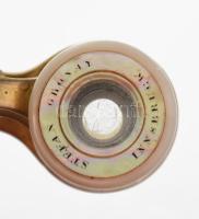 Stefan Gronay Innsbruck bronz színházi távcső, gyöngyház berakásokkal gazdagon díszítve, kis deformá...