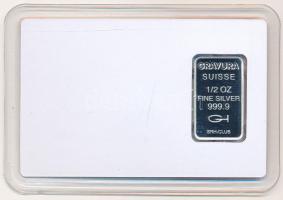 Svájc 2012. "Havasi gyopár féluncia ezüst" jelzett Ag (befektetési) plakett tanúsítvánnyal...