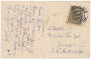 1929 Jasenak (Ogulin), mozaiklap, fűrésztelep, fatelep / multi-view postcard, sawmill, lumber yard (...