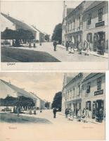 Goszpics, Gospic; - 2 db RÉGI város képeslap, M. Kolacevic üzlete / 2 pre- 1945 town-view postcards