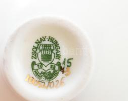 Zsolnay pillangó mintás váza, jelzéssel, hibátlan, m: 8,5 cm