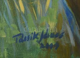 Tácsik János (1959-2005): Csodaszarvas, 2004. Olaj, vászon. Jelezve jobbra lent. Fakeretben. 100x90 ...