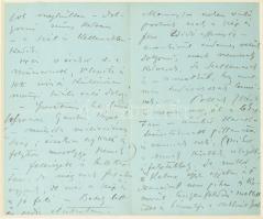 1901 Kaposvár, Rippl-Rónai József (1861-1927) festő- és grafikusművész saját kézzel írt levele, sajá...