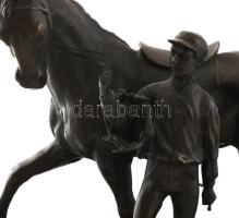 cca 1900-1920 Pierre Jules Mene (1810-1879) után: Vainqueur!!! (Győztes!!!) 1866. Patinázott bronz, ...