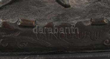 cca 1900-1920 Pierre Jules Mene (1810-1879) után: Vainqueur!!! (Győztes!!!) 1866. Patinázott bronz, ...