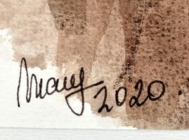 Mezősné Bednárik Mária: Törőcsik Mari portréja. Akvarell, papír. Jelzett, üvegezett keretben, 17x13 ...