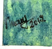 Mezősné Bednárik Mária: Neszmély. Akvarell, papír. Jelzett, paszpartuban, üvegezett keretben, 21,5x1...