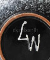 MJ jelzéssel: Retró mázas kerámia tál, hibátlan, d: 20,5 cm