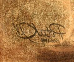 Pituk József Viktorián (1906-1991): Hortobágy (reklám v. plakátterv, 1940 körül?). Ceruza, papír, je...