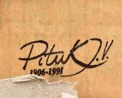 Pituk József Viktorián (1906-1991): Hortobágy (reklám v. plakátterv, 1940 körül?). Ceruza, papír, je...