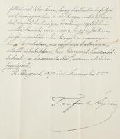 1875 Trefort Ágoston (1817-1888) vallás- és közoktatásügyi miniszter (1872-1888) stencilezéssel máso...