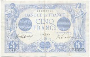 Franciaország 1912-1917. 5Fr T:F szép papír France 1912-1917. 5 Francs C:F fine paper