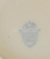 Zöld-fehér csíkos porcelán váza. Matricás, jelzett, hibátlan, m: 29 cm