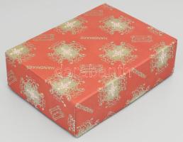 Dúsan csiszolt kristály kék whiskey pohár, 6 db, original dobozban, hibátlan, m: 10 cm