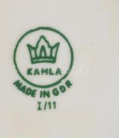 Kahla virágmintás mokkás készlet, matricás, aranyozott, jelzett, kis kopásokkal, teljes