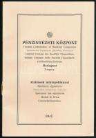 1947 Pénzintézeti központ aláírások mintapéldányai. 29p. Kartonált papírkötésben