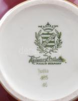 cca 1950 Weimar virágmintás, aranyozott váza, minimális kopással, jelzéssel, m: 14 cm