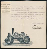 cca 1900 3 db fejléces reklámos számla. Bienenstock, Mayrhofer, Wolf gőzszántási cég, Excelsior aety...