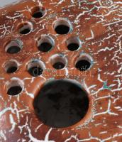 Kerezsi Gyöngyi: Retro ikebana. Mázas kerámia, jelzéssel, hibátlan, 17x15x7 cm