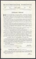 1906 A Rendőrközegek tankönyve c. oktató anyag ismertetője és megrendelője, két illusztrált lap