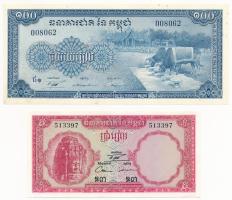 Kambodzsa DN (1972) 5R + 100R T:UNC,AU  Cambodia ND (1972) 5 Riels + 100 Riels C:AU