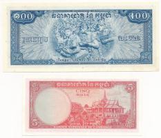 Kambodzsa DN (1972) 5R + 100R T:UNC,AU 
Cambodia ND (1972) 5 Riels + 100 Riels C:AU
