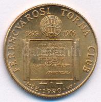 Bognár György (1944-) 1990. "MÉE - Ferencvárosi Torna Club FTC I. - 1899-1909" fényezett, kétoldalas bronz emlékérem kapszulában (23mm) T:UNC ujlenyomat Adamo FTC1