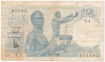 Francia Nyugat-Afrika 1946. 10Fr T:F,VG French West Africa 1946. 10 Francs C:F,VG