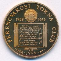 Bognár György (1944-) 1996. "MÉE - Ferencvárosi Torna Club FTC VII. - 1959-1969" fényezett, kétoldalas bronz emlékérem kapszulában (23mm) T:PP Adamo FTC7