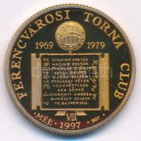 Bognár György (1944-) 1997. "MÉE - Ferencvárosi Torna Club FTC VIII. - 1969-1979" fényezett, kétoldalas bronz emlékérem kapszulában (23mm) T:PP Adamo FTC8